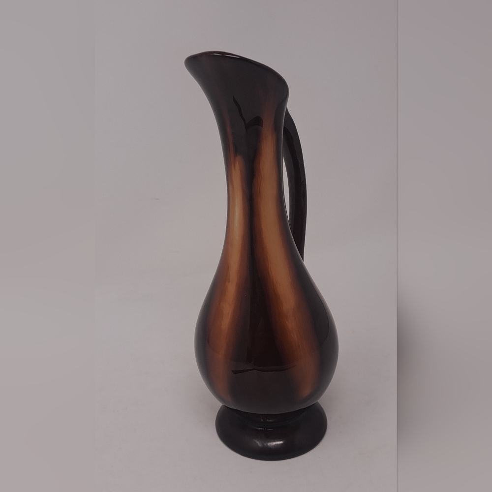 Huronia Pottery Bud Vase Pitcher Glaze Brown & Caramel Native Indian Canada 9" - Picture 7 of 11